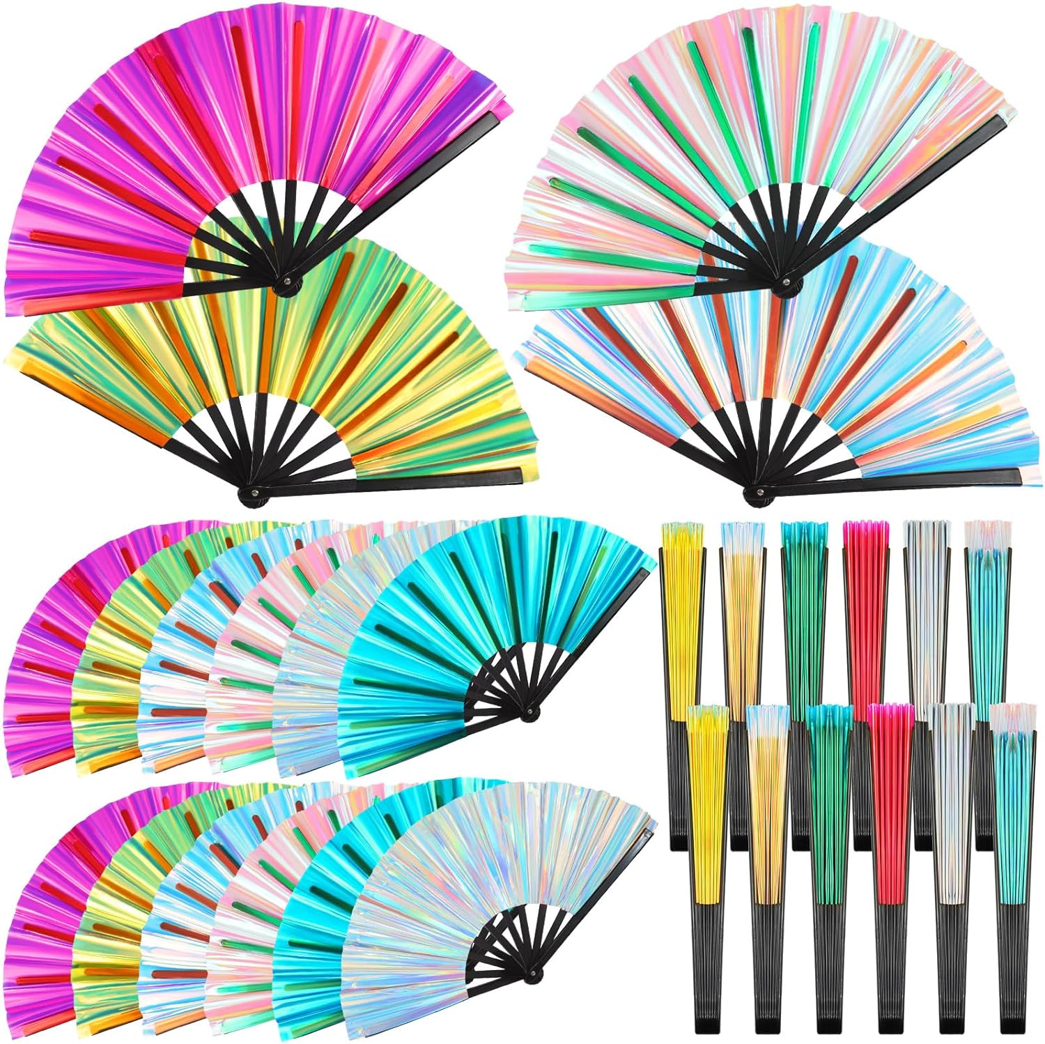 Large Holographic Folding Hand Fan