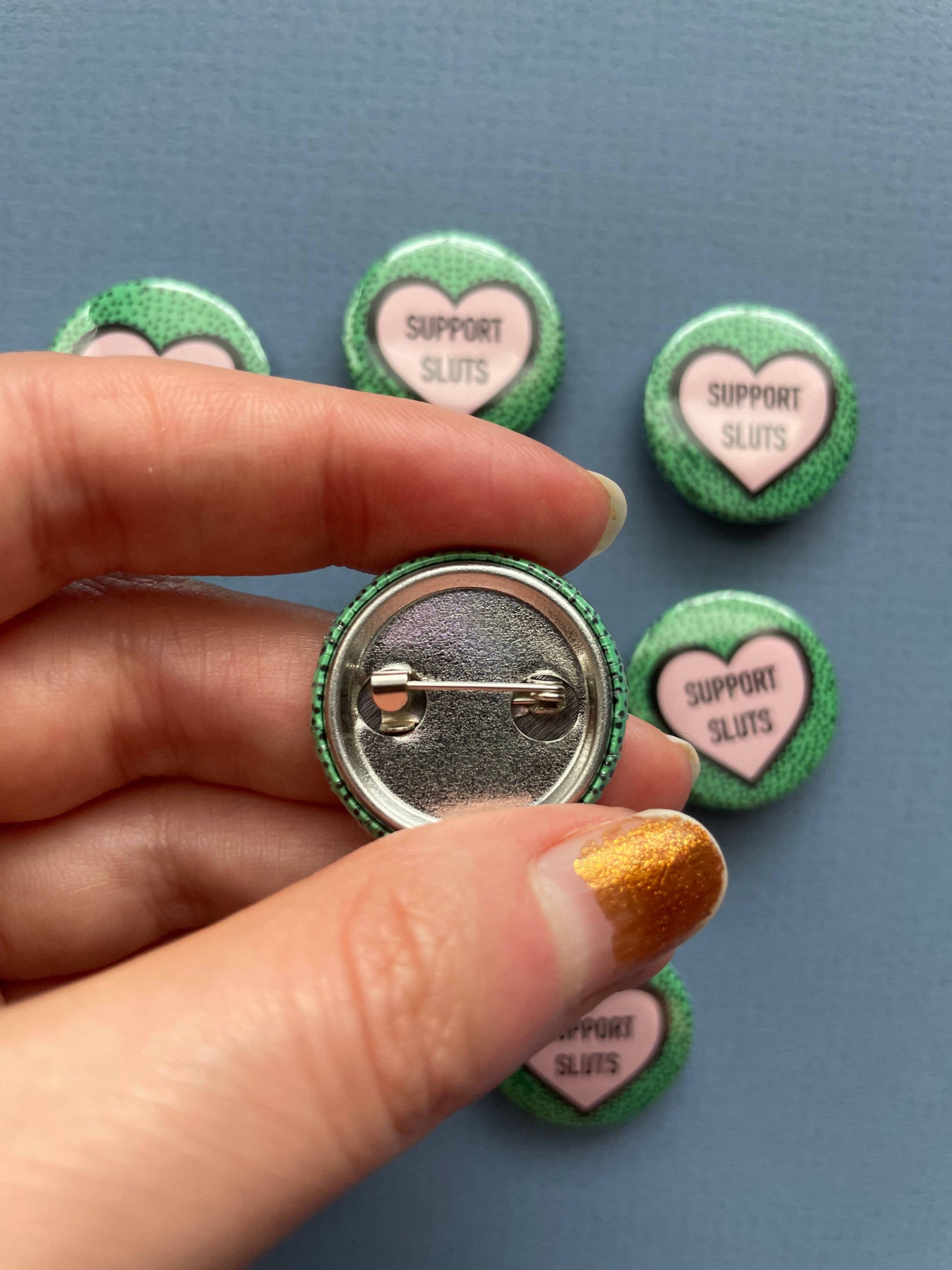 Support Sluts Love Heart Pin