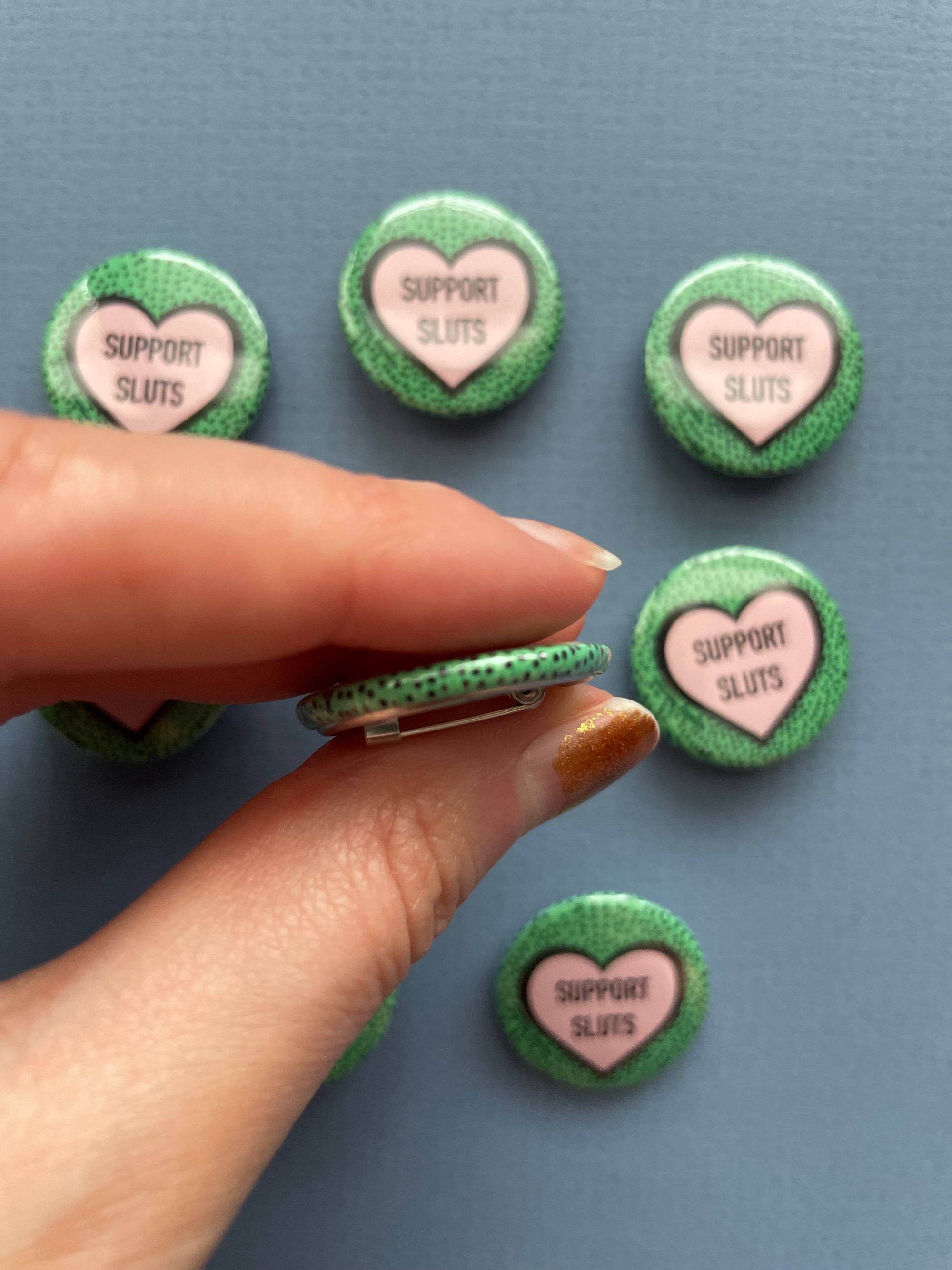 Support Sluts Love Heart Pin